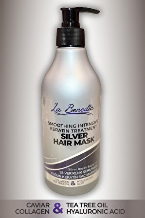 Yumuşatıcı Yoğun Silver Keratin Collagen Saç Bakım Maskesi (Silver Boyalı Saç Tipleri Için) 500 ml e